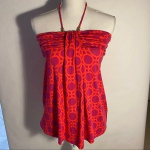 TART Fuchsia Pink & Orange Halter Top